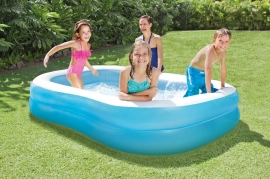 Inflatable Family Pool - Light Blue 200 x 147 x 46cm